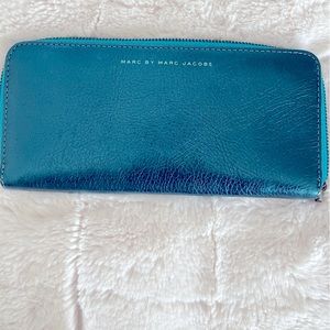 Beautiful Marc Jacobs deep teal zip around wallet